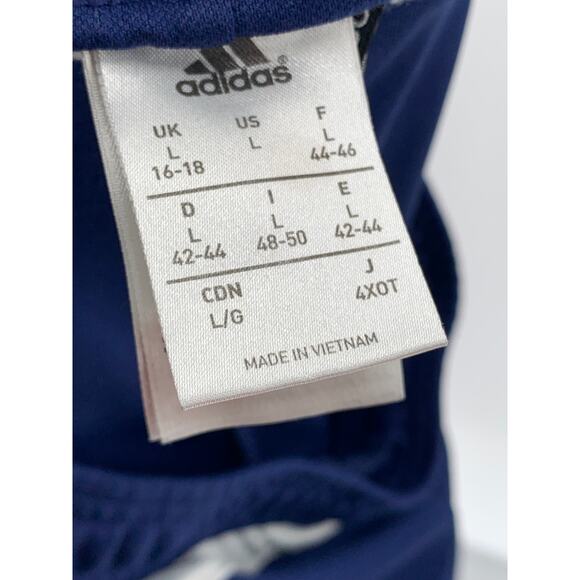 ADIDAS Women's Navy-White 3-Stripe Tiro 15 Pull-On Climacool Track Pant SZ L - Picture 9 of 10